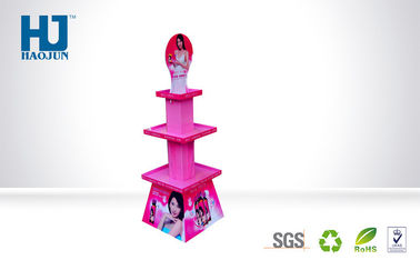 Unique Pink Perfect Exhibition Cosmetics Display Stands For shopping mall Advertising