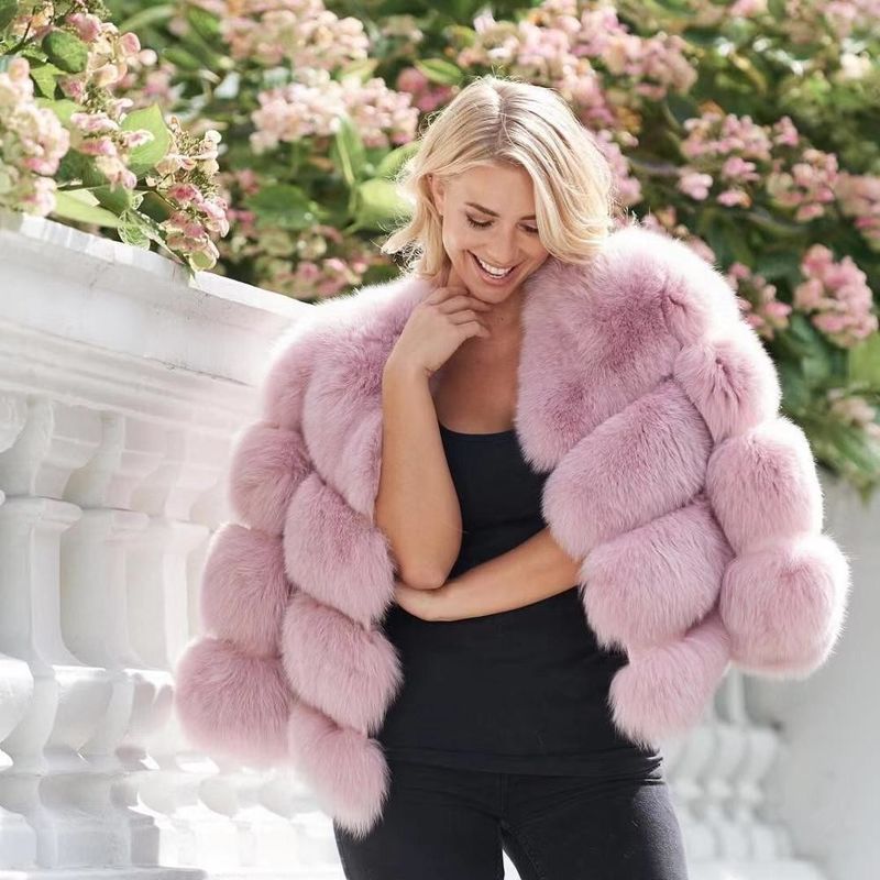 wholesale fashion high quality custom faux fur coat
