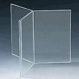 8 * 8 * 8cm 3 Pages Clear Tabletop Perspex / Acrylic Menu Holder