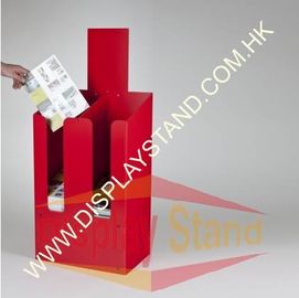 Red Recyclable Acrylic Dump Bin Durable Gloss / Matte Lamination