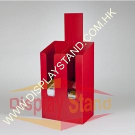 Red Recyclable Acrylic Dump Bin Durable Gloss / Matte Lamination