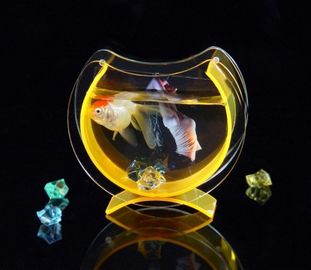 Modern Clear Acrylic Fish Tank With Picture Frame For Gift , Engraving