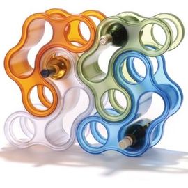 Colorful Stacking Acrylic Wine Bottle Holder Display Rack Eco-Friendly