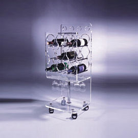 Clear Acrylic Wine Display Stand Holder For Serving Handcart