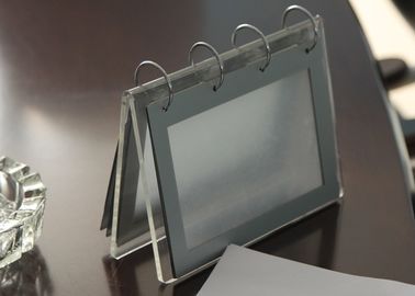 Office Clear Acrylic Calendar Holder , Custom Desk Calendar Stand