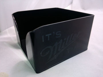 OEM  / ODM  Square Black Acrylic Tissue Box Holder 13cm * 13cm