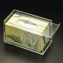 25cm * 15cm * 9cm Acrylic Tissue Box Holder With Customize Logo