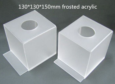 Frosted rectangular tissue box holder , slide out Acrylic napkin case
