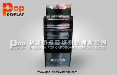 Black Cosmetic Display Stands ,  Durable Cardboard Displays With 4 Shelves