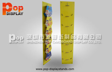 Yellow Cardboard Display Stands Snack Retail Hanging Pockets Display