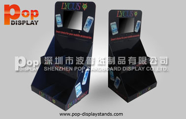 Phone Accessories Cardboard Countertop Display Has LCD Player For Advertising