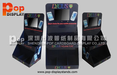 Phone Accessories Cardboard Countertop Display Has LCD Player For Advertising