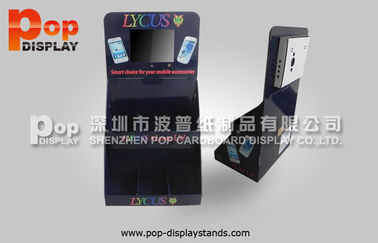 Phone Accessories Cardboard Countertop Display Has LCD Player For Advertising