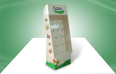 Orange Cardboard Display Stands Hook Floor display for Kid's Shoes