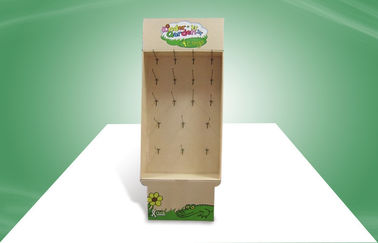 Orange Cardboard Display Stands Hook Floor display for Kid's Shoes