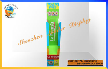 Newspaper Cardboard Display Stands , Green Point Of Purchase Sales Promotion