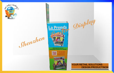 Newspaper Cardboard Display Stands , Green Point Of Purchase Sales Promotion