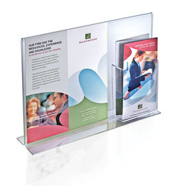 Horizontal Double Sided, Transparent Stand Up Acrylic POS Sign holder for display