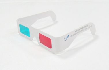 Red Cyan Paper Polarized 3D Glasses With 0.26mm Thickness Lenses