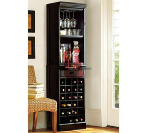 Corner Wine Cabinet Grid Tower With Hardwood And Mahogany Veneer