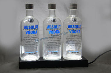 LED Acrylic Liquor Bottle Display Standing / Glorifier PS Injection Plastic Case