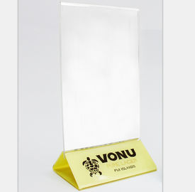 Menu Folder Acrylic Display Stands For Stars Hotel, Restort And Resturant