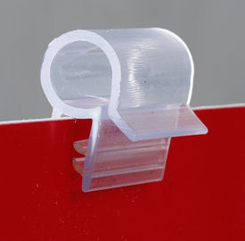 Sign Holder Clips with Wire Diameter In Shelf, Transparent PVC Clamp