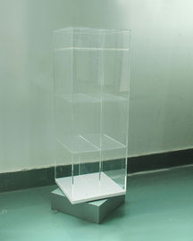 Rotating Acrylic Pop Display Cabinets With Silkscreen Printing / counter display rack