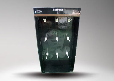 Black Cardboard Powerwing PDQ Retail Shop Display Stands for Earbuds