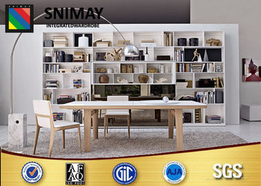 Pure White Furniture Display Cabinets Bookcase With MDF Wood Table , Floor Standing