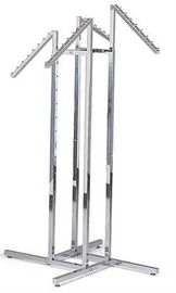 4 Way Slant Clothing Display Racks with Chrome Plating for Supermarket
