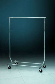 Mobile Clothing Display Racks , Metal Portable Clothes Rack Stand