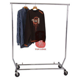 Mobile Metal Portable Clothing Display Racks , Hanging Clothes Rack
