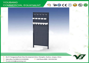 Metal supermarket gondola shelving , display rack with hooks for hanging clothes
