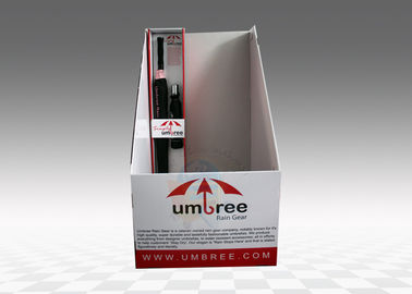 WaterProof  White Cardboard Display Stand For Umbrella Promotion