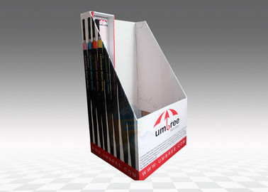 WaterProof  White Cardboard Display Stand For Umbrella Promotion