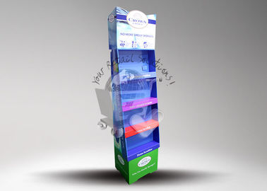Height 180cm Corrugated Paper Display Floor Shelves for Grocery Scrubber