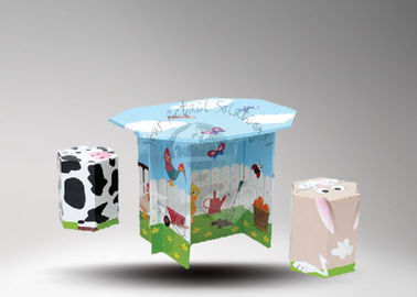 Printed Paper Furniture Cardboard Display Stand for Table Promotion with Glossy Lamination