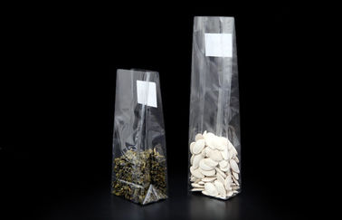 Stand Up OPP Block Bottom Bags With Side Gusset For Chocolate / Rice / Cooking Spices