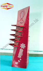 Red Advertising Cosmetic Cardboard Display Stand Models with Five Layers