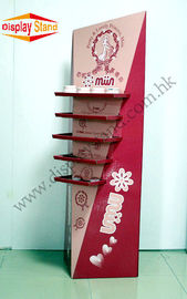 Red Advertising Cosmetic Cardboard Display Stand Models with Five Layers
