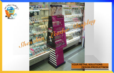 Advertising Makeup / Cosmetic Carton Display Stands For Sales Retail With Hooks