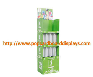 Cardboard Counter Cosmetic Bottle / Wine Bottle Display Stand , Gloss Lamination