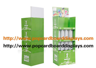 Cardboard Counter Cosmetic Bottle / Wine Bottle Display Stand , Gloss Lamination