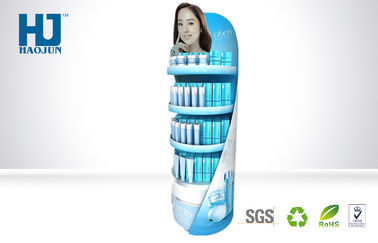 Corrugated Cosmetic Display Rack Cardboard Floor with CMYK Printing
