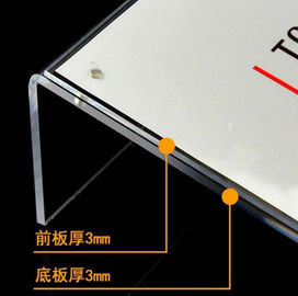 Transparent Tabletop Sign Acrylic Holder Stands Plexiglass , Eco-Friendly