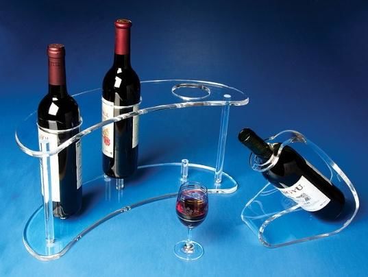 Transparent And Healthy 3 Bottle Acrylic Wine Racks With Fashion Shape
