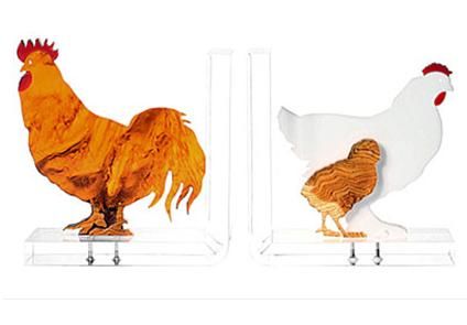 High Quality Chicken Shape Acrylic Bookends