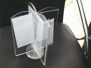 3mm Four Sides Rotatable Acrylic Menu Holder , Restaurant Sign Holders