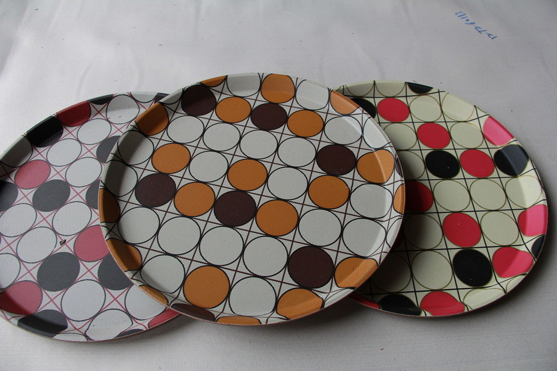 western style can print logo round plastic tray